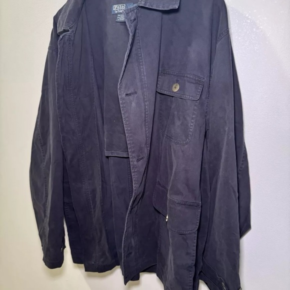 Ralph Lauren Men’s Chore Jacket VTG XL Blue Outdoor Barn Field Zip Button 90s - Picture 13 of 15